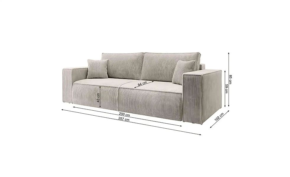 Selsey Einzelsofa mit Schlaffunktion Farese ¦ grün ¦ Maße (cm): B: 257 H: 8 günstig online kaufen