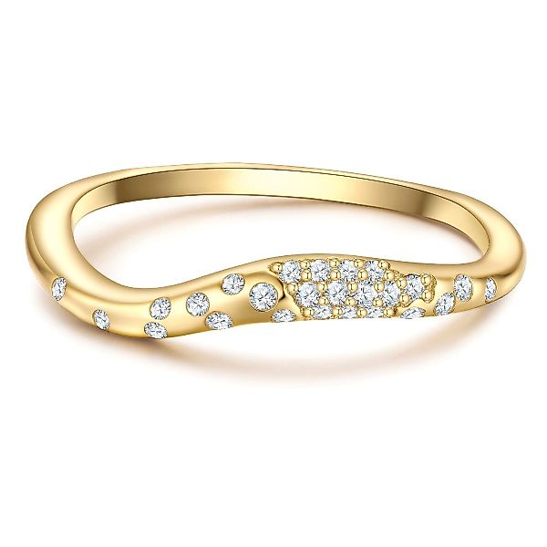 Glanzstücke München Silberring gelbgold, mit Zirkonia günstig online kaufen