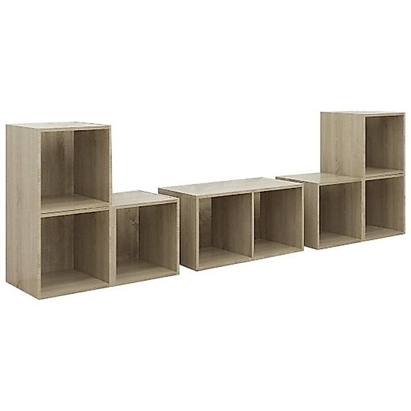 furnicato TV-Schrank 6-tlg. TV-Schrank-Set Sonoma-Eiche Holzwerkstoff (1-St günstig online kaufen
