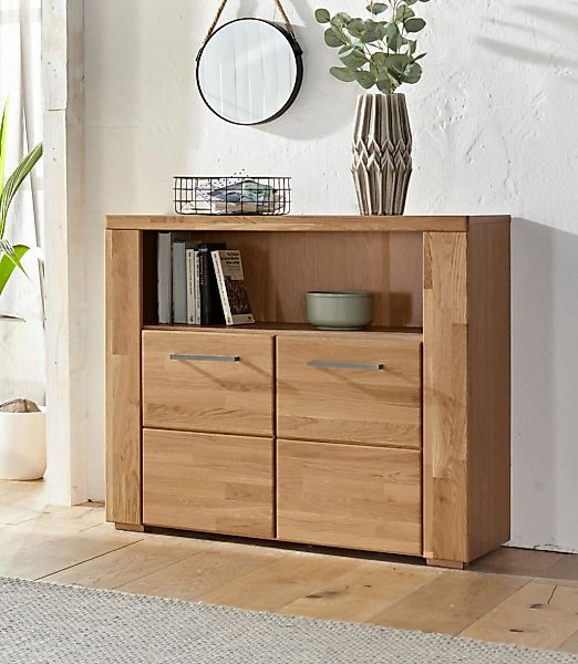 Home affaire Kommode "Celle,90cm breit,35 cm tief, Fronten Massivholz", Hol günstig online kaufen