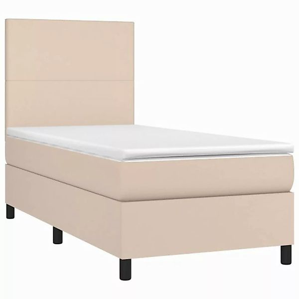 vidaXL Boxspringbett mit Matratze Cappuccino-Braun 80x200cm Kunstleder14660 günstig online kaufen