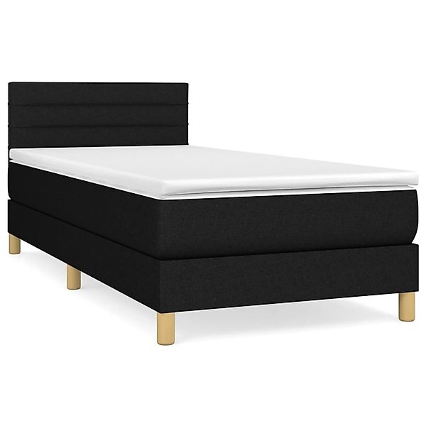 vidaXL Boxspringbett Boxspringbett mit Matratze Schwarz 80x200 cm Stoff Bet günstig online kaufen