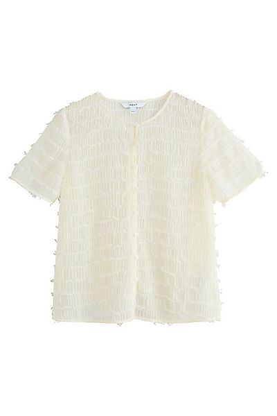 Next Kurzarmbluse Transparente kurzärmelige Button-down-Bluse (1-tlg) günstig online kaufen