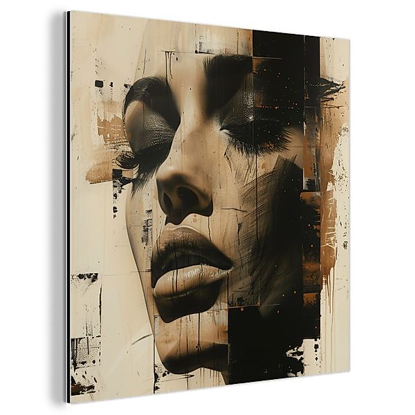 MuchoWow Metallbild Frau - Gesicht - günstig online kaufen
