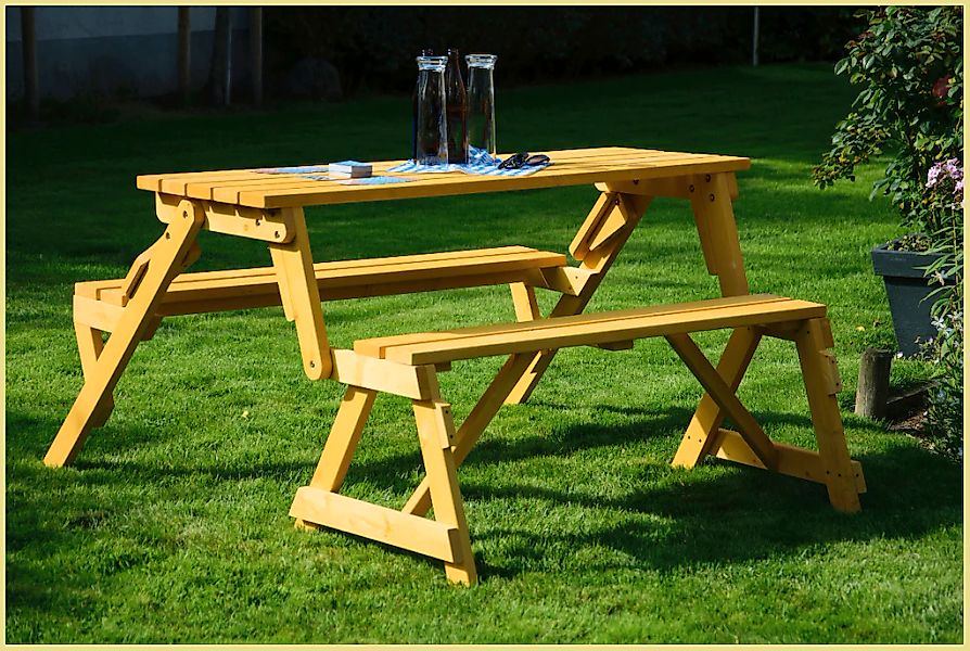 dobar Gartentisch "2 in 1" BxTxH: 138x144x77 cm günstig online kaufen