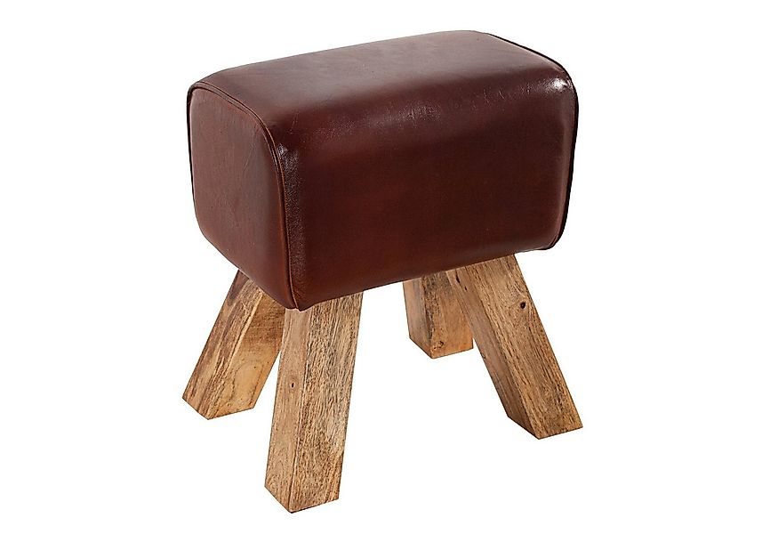 riess-ambiente Sitzhocker TURNBOCK 40cm coffee / natur, mit Echtleder-Bezug günstig online kaufen