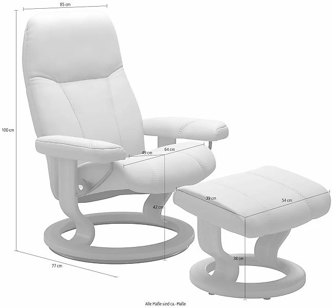 Stressless "Consul" Set, Relaxsessel mit Hocker, mit Hocker, mit Classic Ba günstig online kaufen