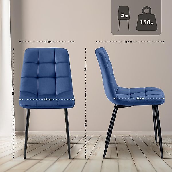 CLP Esszimmerstuhl Antibes (4er Set), Samtbezüge, günstig online kaufen
