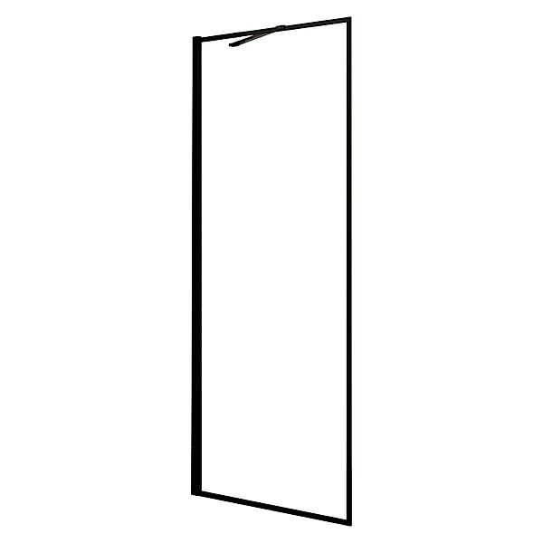 AICA 100x200cm Walk In Schwarz Aluminiumrahmen Duschwand mit Stabilisator D günstig online kaufen