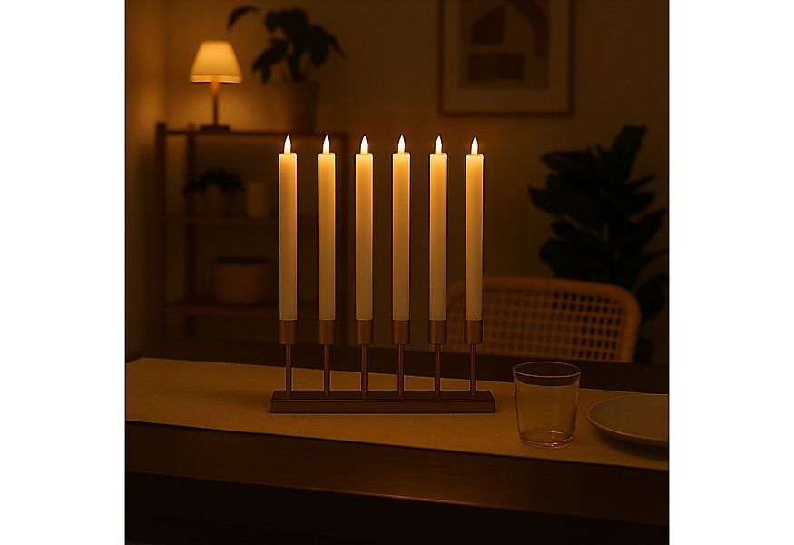 relaxdays LED-Kerze LED Stabkerzen mit Timer 6er Set günstig online kaufen