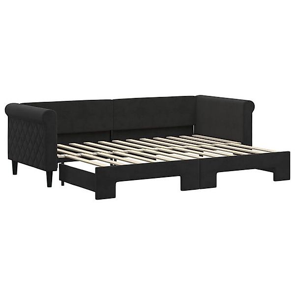 vidaXL Ausziehbett, Tagesbett Ausziehbar Schwarz 80x200 cm Samt günstig online kaufen