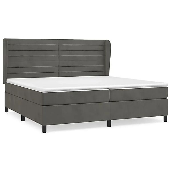 vidaXL Boxspringbett mit Matratze Dunkelgrau 200x200 cm Samt1372957 günstig online kaufen