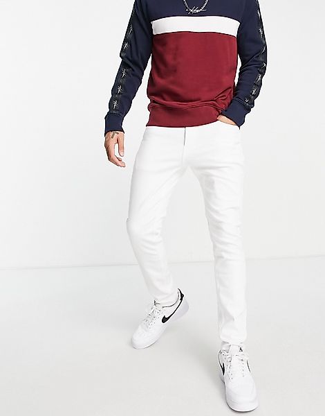 Hollister – Superenge Jeans in Weiß günstig online kaufen