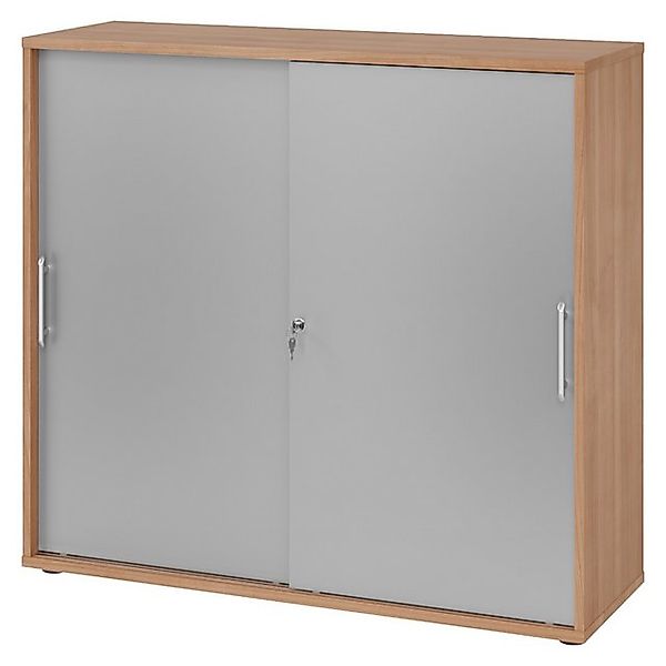 bümö Aktenschrank office Schiebetürenschrank Dekor: Nussbaum/Silber - Griff günstig online kaufen