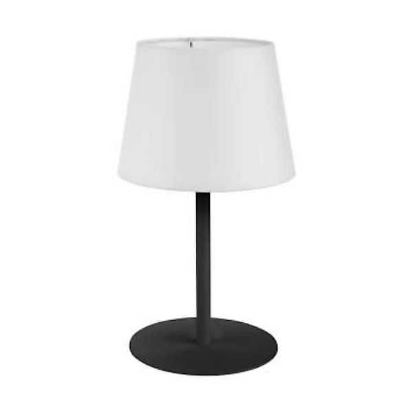 Tischlampe Stoff Metall Weiß Schwarz 36 cm E27 günstig online kaufen
