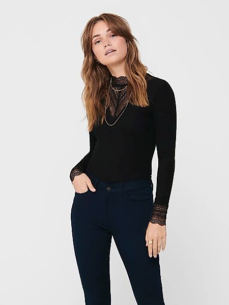 ONLY Spitzenshirt ONLTILDE L/S HIGH NECK günstig online kaufen