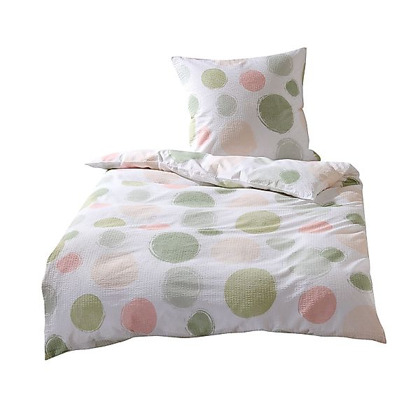 TRAUMSCHLAF Bettwäsche Kreise, Seersucker, 3 teilig, ideale Sommerbettwäsch günstig online kaufen