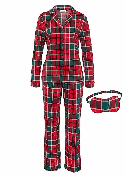 LASCANA Schlafanzug, (Set, 3-teilig), incl. Schlafmaske günstig online kaufen