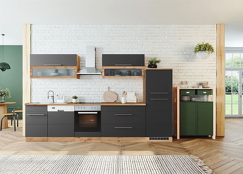 KOCHSTATION Küchenzeile "KS-Wien" Breite 330 cm, wahlweise mit E-Geräten günstig online kaufen