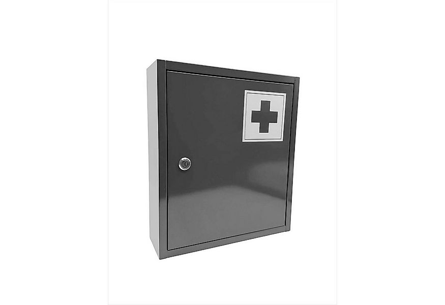 relaxdays Medizinschrank Abschließbarer Medizinschrank mit Kreuz grau günstig online kaufen