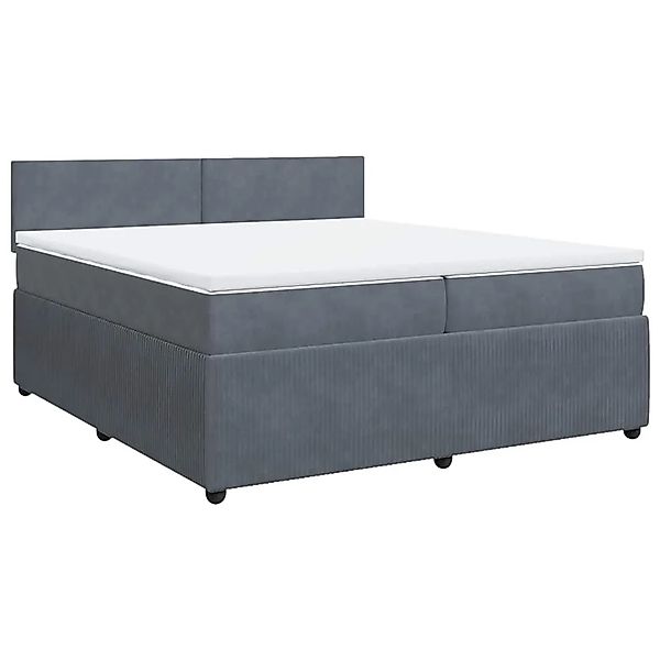 vidaXL Boxspringbett mit Matratze Dunkelgrau 200x200 cm Samt 3290125 günstig online kaufen
