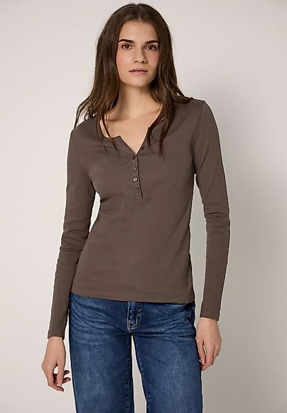 STREET ONE STUDIO Langarmshirt aus Baumwolle mit Stretchante günstig online kaufen