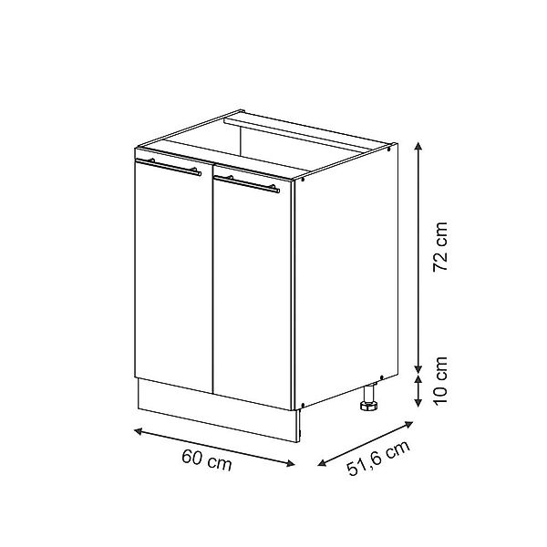 Vicco Unterschrank Fame-Line, Hellblau-grau/Anthrazit, 60 cm günstig online kaufen