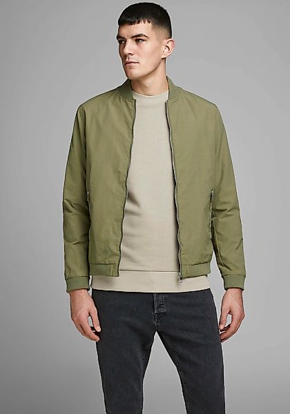 Jack & Jones Bomberjacke "JJERUSH mit geripptem Kragen und Taschen", unifar günstig online kaufen
