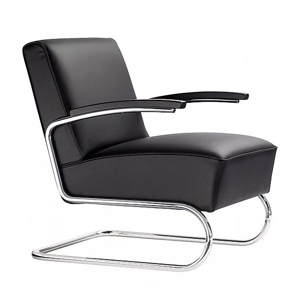 Thonet - S 411 Sessel 63x79x79cm Leder - Nappaleder natur 500 schwarz/Garn günstig online kaufen