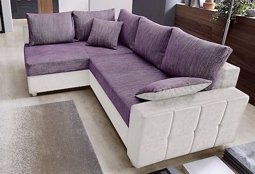 COLLECTION AB Ecksofa »Parma L-Form« mit Bettfunktion und Federkern günstig online kaufen