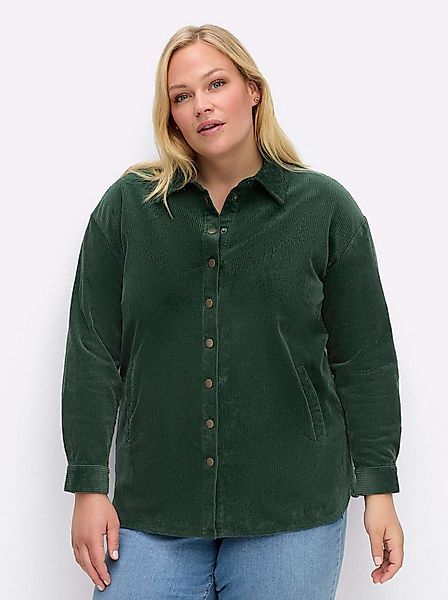 Sheego Klassische Bluse Cord-Bluse Langarm günstig online kaufen
