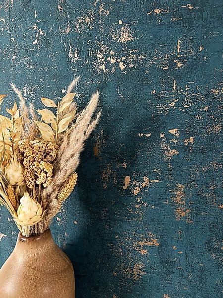 Newroom Vliestapete Kiba Night Blue Tapete Betonwand Beton,Zement,Metallic, günstig online kaufen