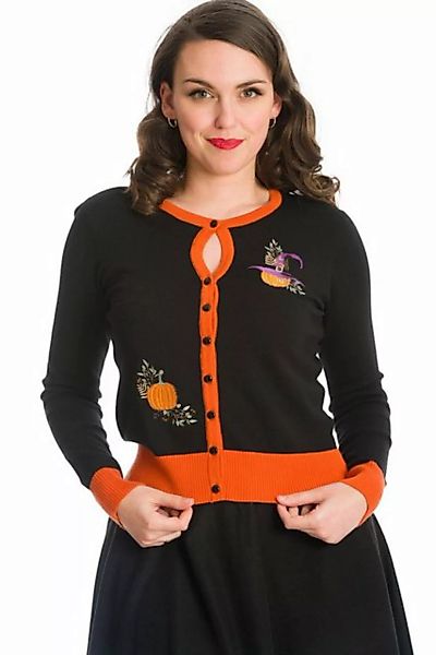 Banned Strickjacke Pumpkin Witch Spooky Halloween Cardigan günstig online kaufen