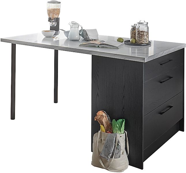 BASIC by Balculina Kücheninsel "Yorki Kücheninsel" Breite 180 cm, Stauraum günstig online kaufen