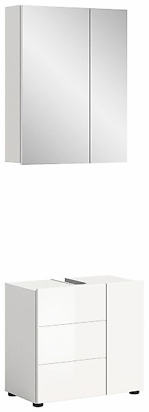 welltime Badmöbel-Set "BIEL, TOPSELLER, 2 teilig, inkl. Beleuchtung, MDF Fr günstig online kaufen