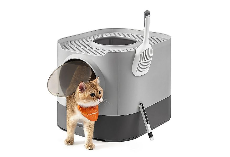 FEANDREA Katzentoilette, XXL, mit Deckel, ausziehbares Tablett, Schaufel, B günstig online kaufen