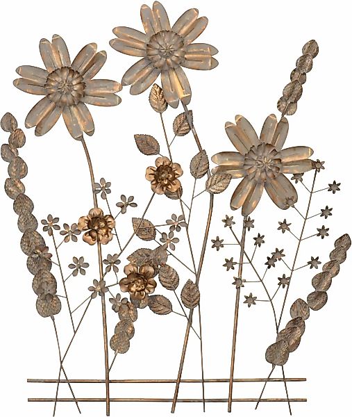 HOFMANN LIVING AND MORE Wanddekoobjekt "Wanddekoration" aus Metall, Blumenw günstig online kaufen