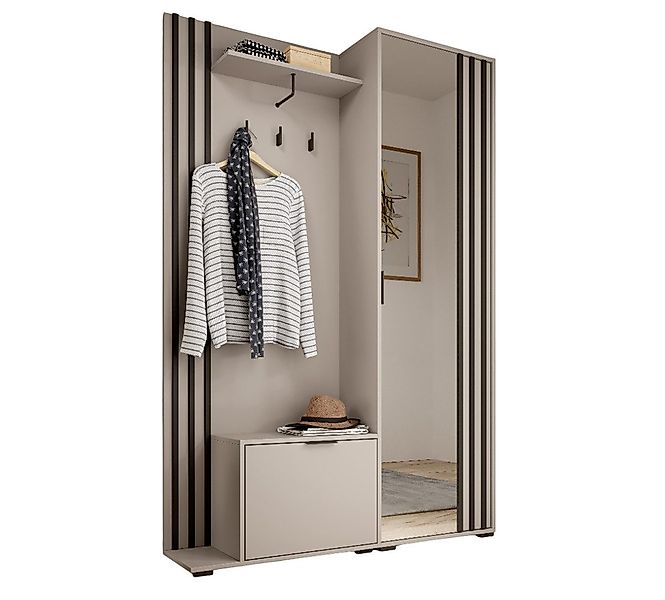 MOEBLO Kompaktgarderobe JOHN (Dielenschrank Wandschrank Regal günstig online kaufen