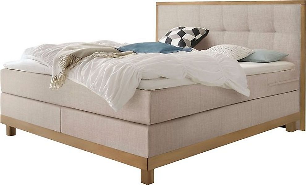 HASENA Boxspringbett Chalet, Boxspringbett, Kopfteil in massiver Eiche, Eic günstig online kaufen