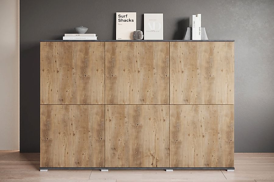 INOSIGN Highboard "Kenia, moderne grifflose Hochkommode mit 6 Türen, Breite günstig online kaufen