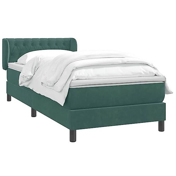 vidaXL Bett Boxspringbett mit Matratze Dunkelgrün 100x210 cm Samt günstig online kaufen