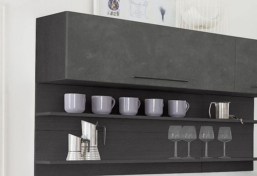 KOCHSTATION Klapphängeschrank "KS-Tulsa", 110 cm breit, mit 1 Klappe, schwa günstig online kaufen