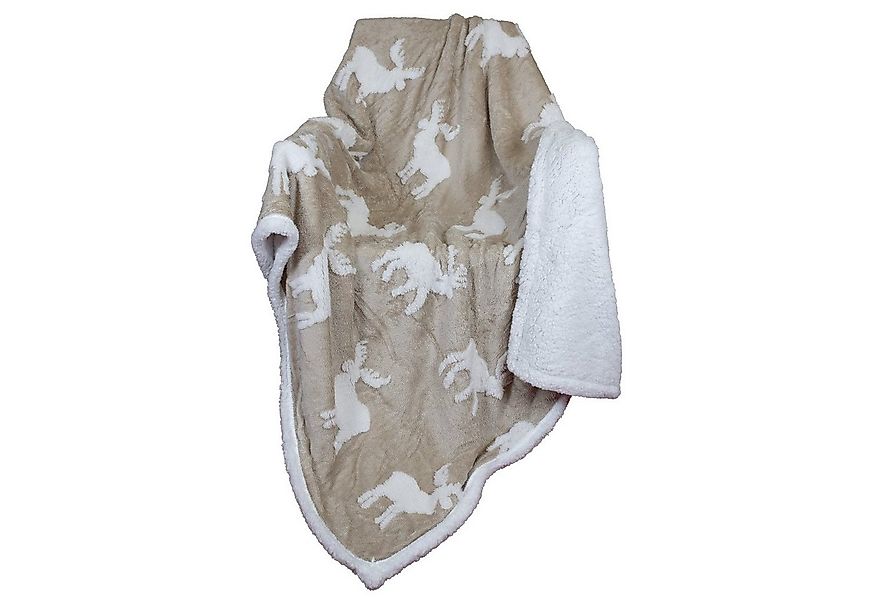 Wohndecke Kuscheldecke Elch Rentier Motiv 200x150cm, Christmas Paradise, ku günstig online kaufen
