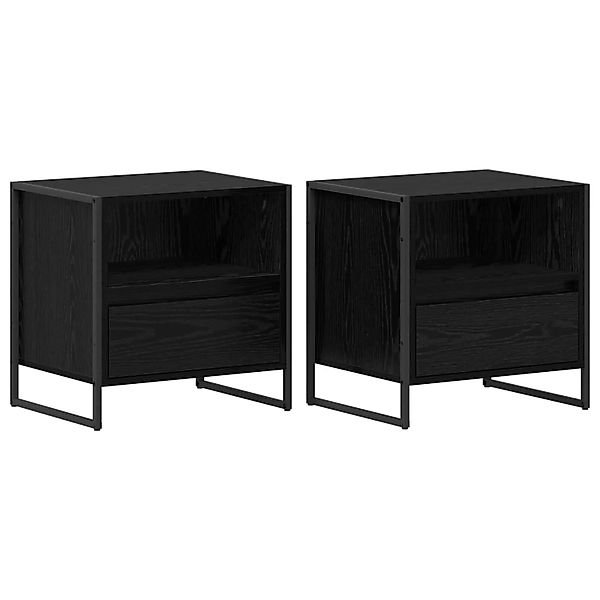 vidaXL Nachttisch 2 Stk Schwarz Eichen-Optik 50 x 39,5 x 50 cm 886667 günstig online kaufen