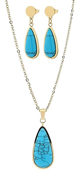 AKZENT Schmuckset Mali Edelstahl, Türkis (Einzeln), günstig online kaufen
