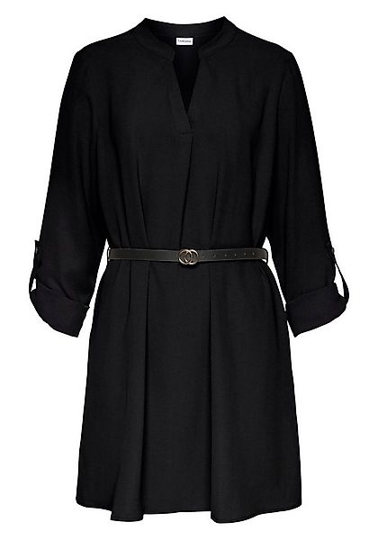 LASCANA Longbluse mit Gürtel in Lederoptik, aus glatter Ware, lockeres Blus günstig online kaufen