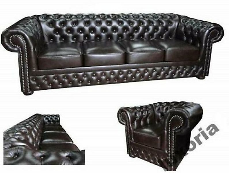 JVmoebel Chesterfield-Sofa Sofagarnitur Chesterfield Sofa 3+3 Couch Polster günstig online kaufen