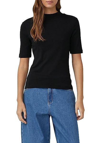 s.Oliver T-Shirt Sommershirt mit Stehkragen und in Ripp-Optik günstig online kaufen