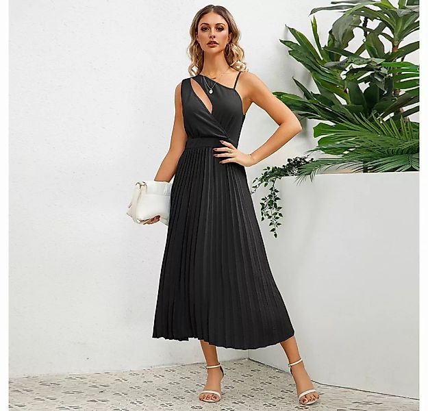 BlauWave Abendkleid Hohe Taille Slim-Fit Midikleid einfarbig Cocktailkleid günstig online kaufen