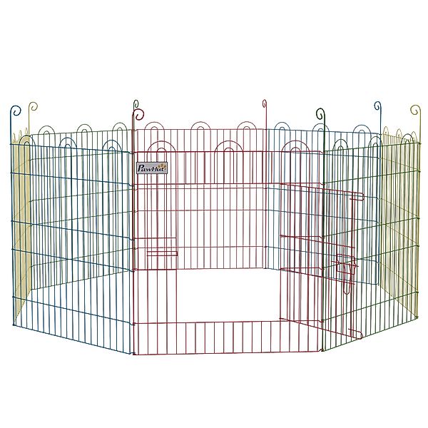 PawHut Faltbarer Hundelaufstall aus 8 Paneelen, Ø156x60 cm, Metallzaun für günstig online kaufen